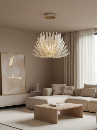 Aurelia Glass Petal Chandelier-Neutral Decor