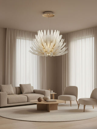 Aurelia Glass Petal Chandelier-Neutral Decor