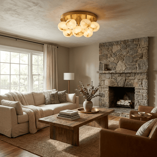 Aurelia Alabaster Globe Ceiling Light-Neutral Decor
