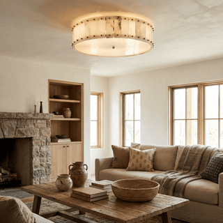 Aurelia Alabaster Ring Ceiling Lamp-Neutral Decor