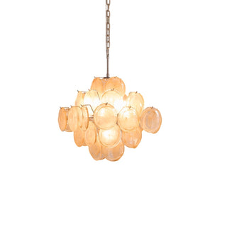 Aurora Lustre Abricot Murano Verre Disque Superposé Artistique