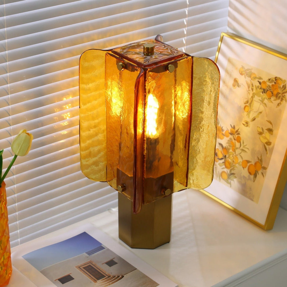 Yentix Lampe de Table en Verre