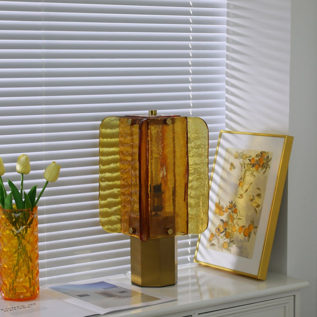 Yentix Lampe de Table en Verre