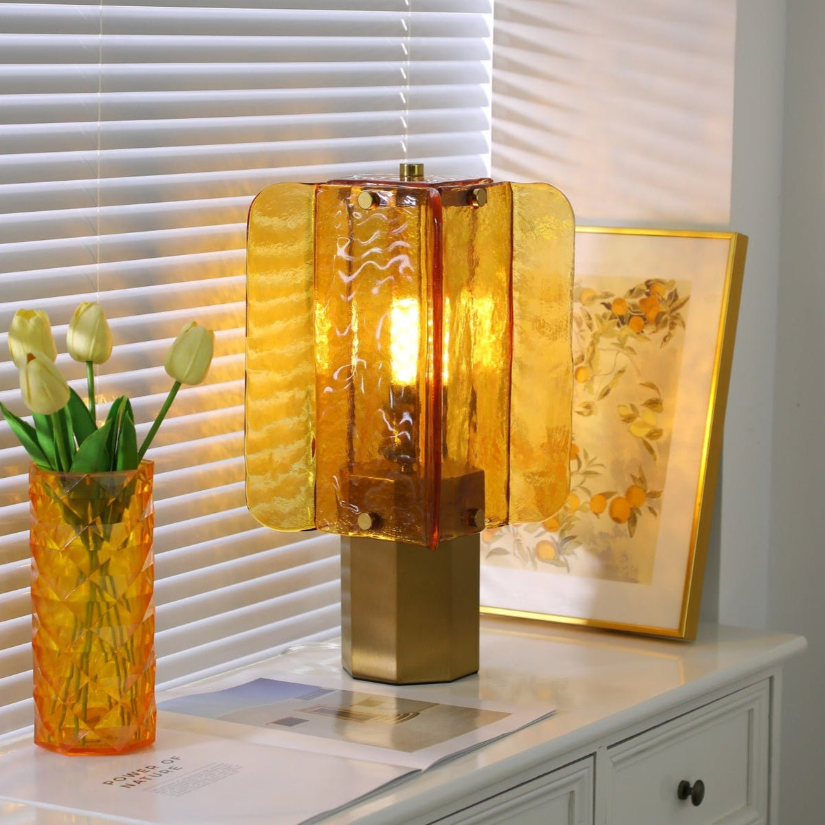 Yentix Lampe de Table en Verre