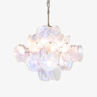 Aurora Lustre Iridescent Murano Disque Superposé