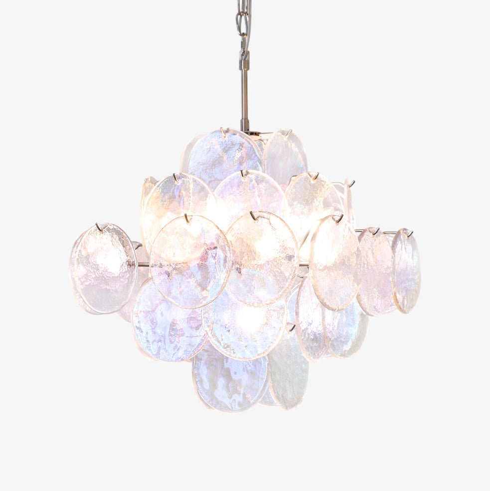 Liorora Lustre Iridescent Murano Disque Superposé