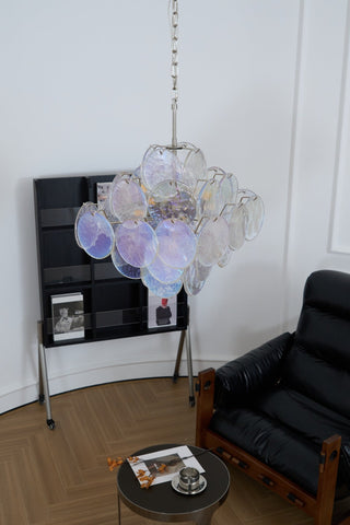 Aurora Lustre Iridescent Murano Disque Superposé