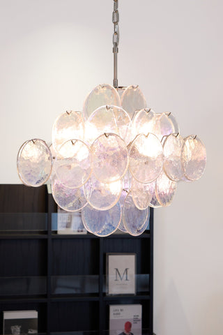 Aurora Lustre Iridescent Murano Disque Superposé