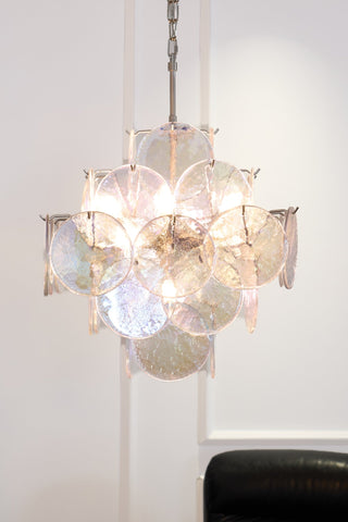 Aurora Lustre Iridescent Murano Disque Superposé