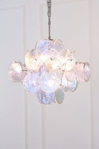 Aurora Lustre Iridescent Murano Disque Superposé