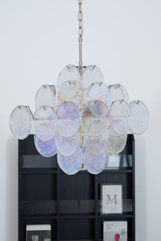 Aurora Lustre Iridescent Murano Disque Superposé