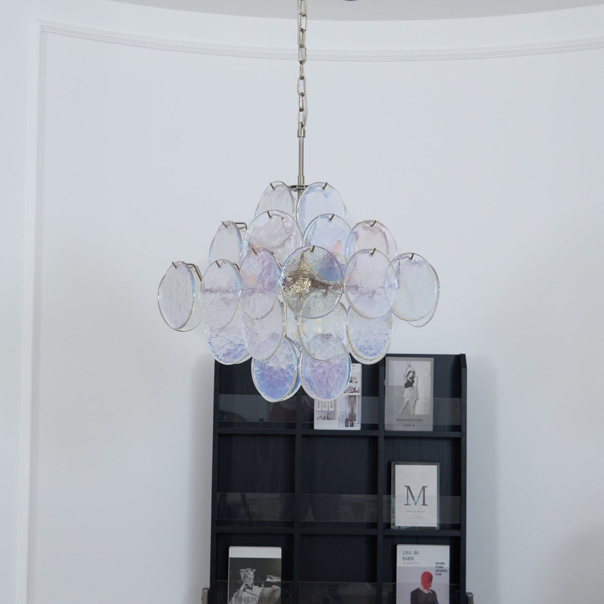 Liorora Lustre Iridescent Murano Disque Superposé