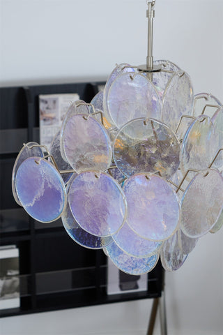 Aurora Lustre Iridescent Murano Disque Superposé