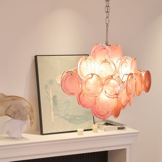 Aurora Lustre Rose Verre Disque Superposé Romantique