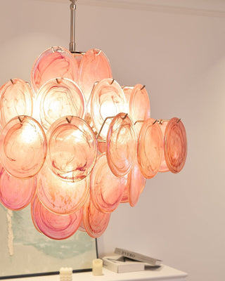 Aurora Lustre Rose Verre Disque Superposé Romantique