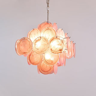 Aurora Lustre Rose Verre Disque Superposé Romantique