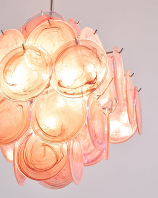 Aurora Lustre Rose Verre Disque Superposé Romantique