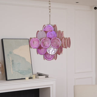Aurora Lustre Rose Verre Disque Superposé Romantique