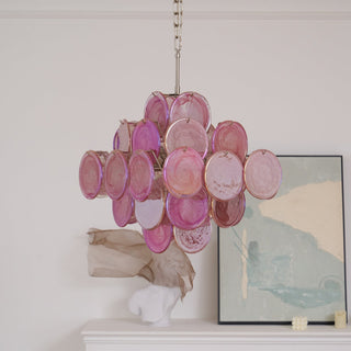 Aurora Lustre Rose Verre Disque Superposé Romantique