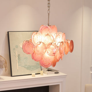 Aurora Lustre Rose Verre Disque Superposé Romantique