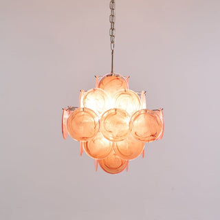Aurora Lustre Rose Verre Disque Superposé Romantique