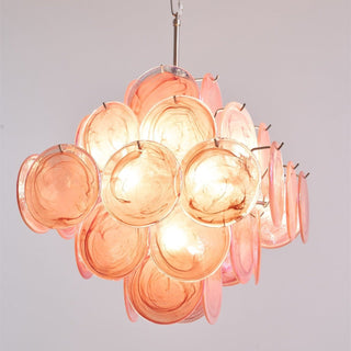 Aurora Lustre Rose Verre Disque Superposé Romantique