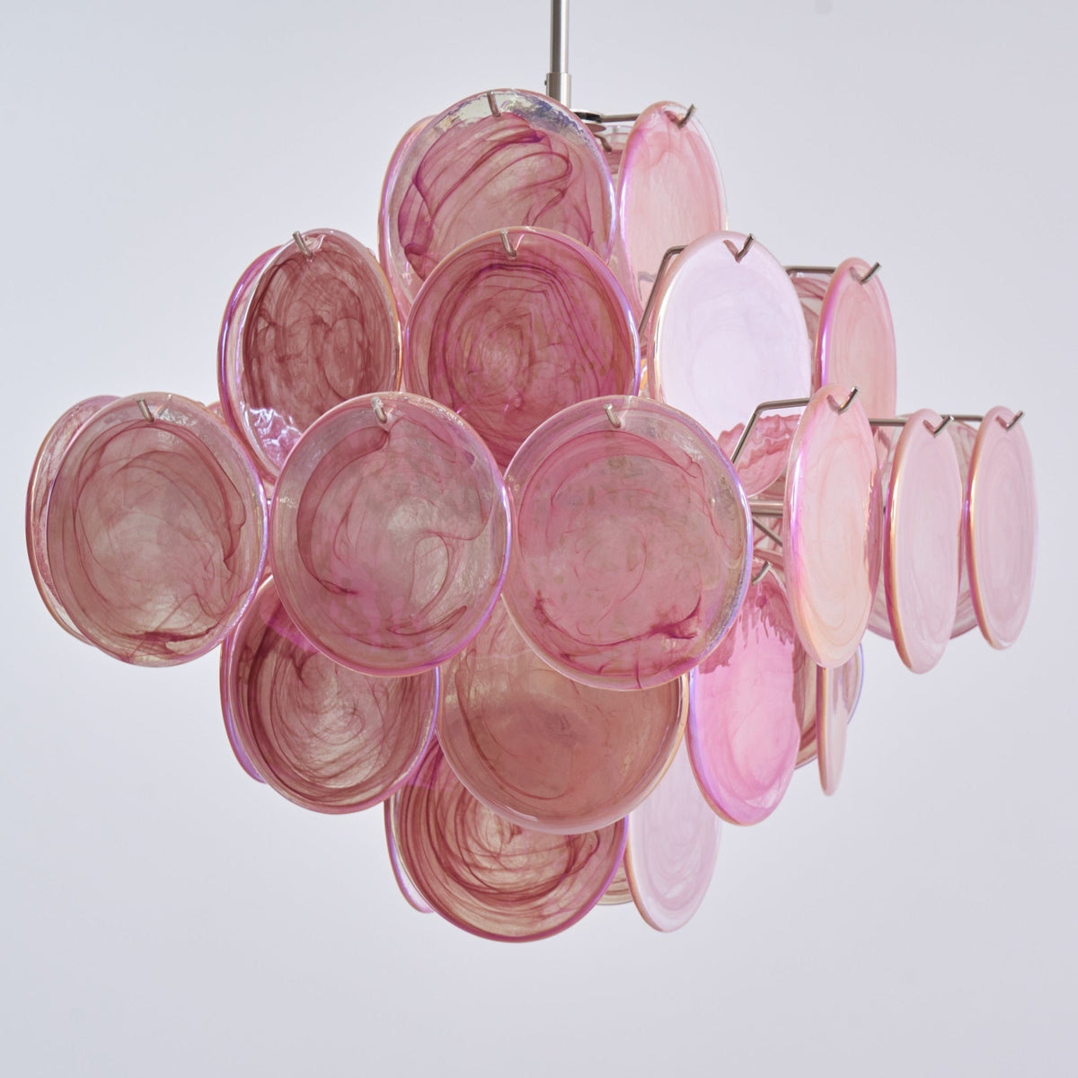 Brinivia Lustre Rose Verre Disque Superposé Romantique