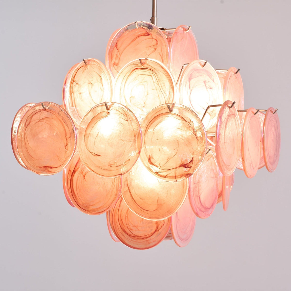 Brinivia Lustre Rose Verre Disque Superposé Romantique