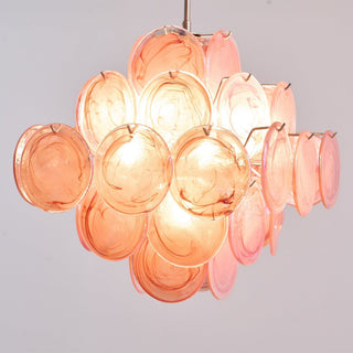 Aurora Lustre Rose Verre Disque Superposé Romantique