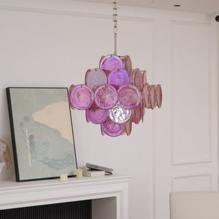 Aurora Lustre Rose Verre Disque Superposé Romantique