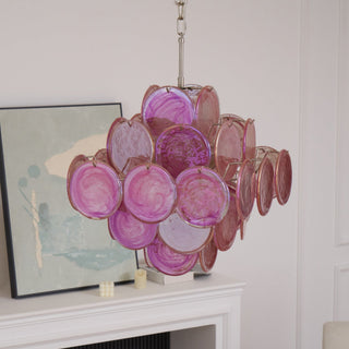 Aurora Lustre Rose Verre Disque Superposé Romantique