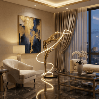 Aurelia Ribbon Dancer Floor Lamp-Neutral Decor