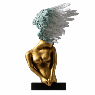Aurelia Winged Bust Sculpture-Neutral Decor