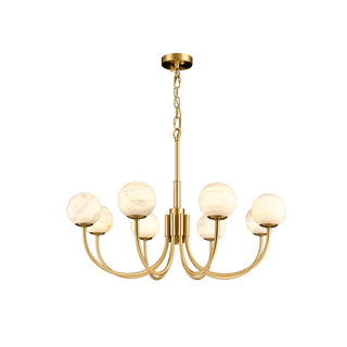 Mjolkuvys Moderne Minimaliste Globe Laiton Albâtre Lustre