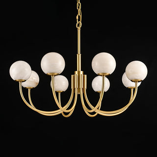 Mjolkuvys Moderne Minimaliste Globe Laiton Albâtre Lustre