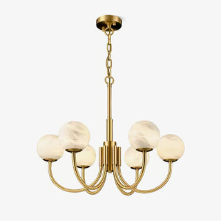 Mjolkuvys Moderne Minimaliste Globe Laiton Albâtre Lustre