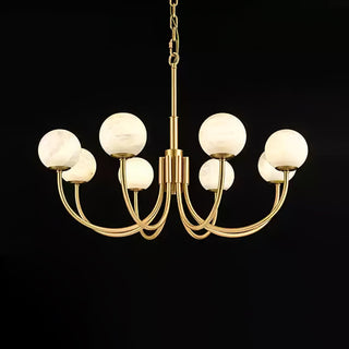 Mjolkuvys Moderne Minimaliste Globe Laiton Albâtre Lustre