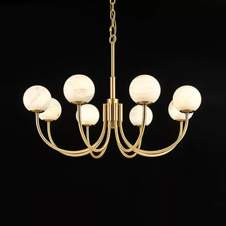 Mjolkuvys Moderne Minimaliste Globe Laiton Albâtre Lustre