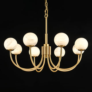Mjolkuvys Moderne Minimaliste Globe Laiton Albâtre Lustre