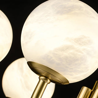 Mjolkuvys Moderne Minimaliste Globe Laiton Albâtre Lustre