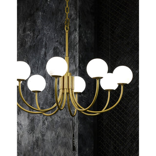 Mjolkuvys Moderne Minimaliste Globe Laiton Albâtre Lustre