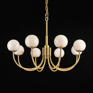 Mjolkuvys Moderne Minimaliste Globe Laiton Albâtre Lustre