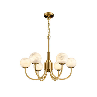 Mjolkuvys Moderne Minimaliste Globe Laiton Albâtre Lustre