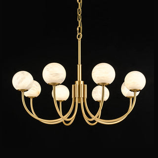 Mjolkuvys Moderne Minimaliste Globe Laiton Albâtre Lustre