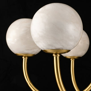 Mjolkuvys Moderne Minimaliste Globe Laiton Albâtre Lustre