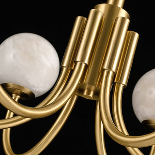 Mjolkuvys Moderne Minimaliste Globe Laiton Albâtre Lustre