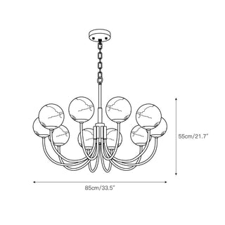 Mjolkuvys Moderne Minimaliste Globe Laiton Albâtre Lustre