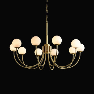 Mjolkuvys Moderne Minimaliste Globe Laiton Albâtre Lustre