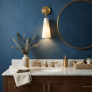 Aurelian Tapered Alabaster Wall Sconce-Neutral Decor