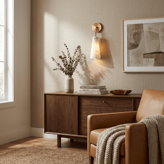 Aurelian Tapered Alabaster Wall Sconce-Neutral Decor